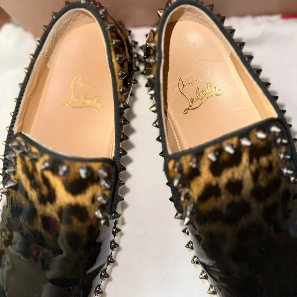 Christian Louboutin Studded Patent Leather Sneakers - Picture 4 of 7